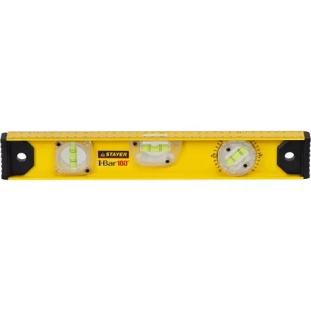 Уровень STAYER "MASTER" "I-Bar" РЕЛЬС двутавровый, 3 противоударных ампулы (1 поворотная на 360 град), линейка, 40см 3470-040_z01 купить в Тюмени