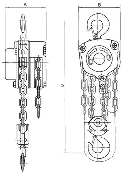 Таль ручная цепная тип HSZ-C г-п 1 тонн H=9 метра купить в Тюмени