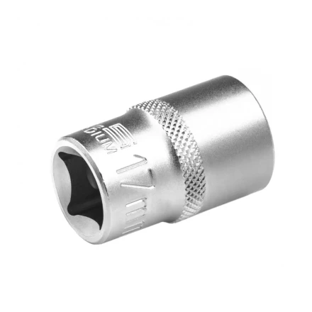 Головка торцевая 17 мм двенадцатигранная CrV под квадрат 1/2 хромированная Stels 13662 купить в Тюмени