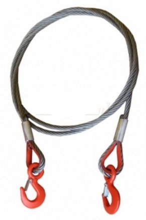 Буксировочный трос стальной крюк-крюк диаметр каната 18 мм. 12 м.  опресовка купить в Тюмени