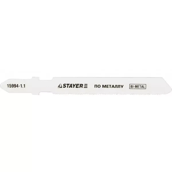 Полотна STAYER "PROFI", T118GF, для эл/лобзика, Bi-Metall, по металлу (0,5-1,5мм), EU-хвост., шаг 1,1мм, 50мм, 2шт 15994-1.1_z01 купить в Тюмени