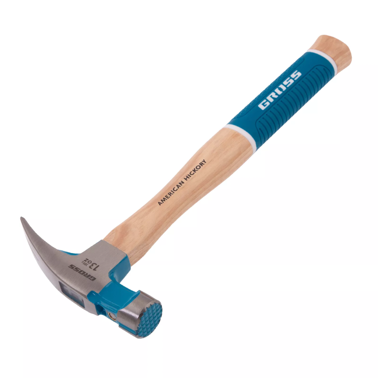 Молоток-гвоздодер GROSS 10413, 380 г, угол 75, магнит, обрезиненная рукоятка American Hickory купить в Тюмени