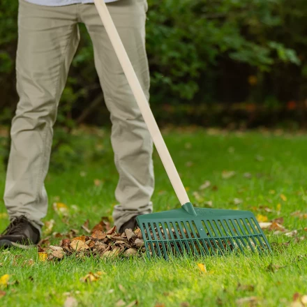 Грабли веерные пластиковые Сибртех, 420 мм, 22 плоских зуба, без черенка, Россия, 617055 купить в Тюмени