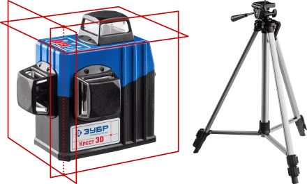 Нивелиры лазерные Крест-3D 360 3 перпендикулярные плоскости со штативом серия ПРОФЕССИОНАЛ купить в Тюмени