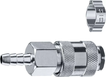 ЗУБР штуцер елочка, 8 мм - рапид муфта, переходник с обжимным хомутом, Профессионал (64917-08) купить в Тюмени