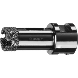 Алмазная коронка ЗУБР &quot;ПРОФЕССИОНАЛ&quot; универсальная для УШМ, сухое сверление, алмазы на вакуумной пайке,  посадка М14, d=20мм 29865-20