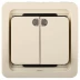 Выключатель СВЕТОЗАР &quot;ГАММА&quot; двухклавишный, с подсветкой, цвет бежевый, 10А/~250В SV-54135-B купить в Тюмени
