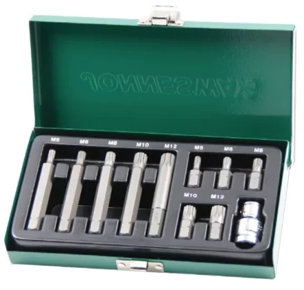 Набор вставок-бит SPLINE М-профиль 30-75мм М5-М12 11предметов Jonnesway S29H4111S 47395 купить в Тюмени