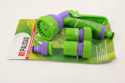 Набор для подключения шланга 3/4&quot; (пистолет 6-и режимн адаптер 2 соединителя)  PALISAD 65177 купить в Тюмени