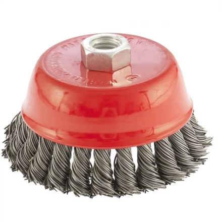 Щетка для УШМ 125 мм М14 &quot;чашка&quot; крученая проволока 0,35 мм MTX 74617 купить в Тюмени