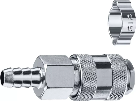 ЗУБР штуцер елочка, 10 мм - рапид муфта, переходник с обжимным хомутом, Профессионал (64917-10) купить в Тюмени