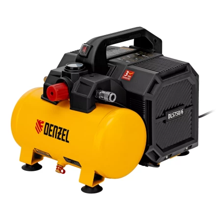 Компрессор Denzel DLS750/6 58019 безмасляный малошумный 750 Вт, 140 л/мин,ресивер 6 л купить в Тюмени