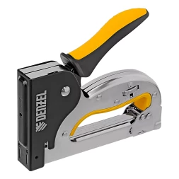 Степлер металл. Denzel 40223, скобы в комплекте, плавная регулировка удара, 2К рукоятка, тип 53, 4-14 мм