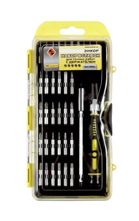 Набор вставок для точных работ с держателем 36 предметов пластиковый кейс Энкор 19842 купить в Тюмени