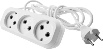 Удлинитель СИБИН электрический, ПВС сечение 0,75кв мм, 3 гнезда, макс мощн 1300Вт, 2м 55031-2 купить в Тюмени