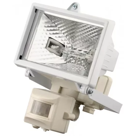 Прожектор галогеновый СВЕТОЗАР с датчиком движения, с дугой крепления под установку, цвет белый, 150Вт SV-57111-W купить в Тюмени