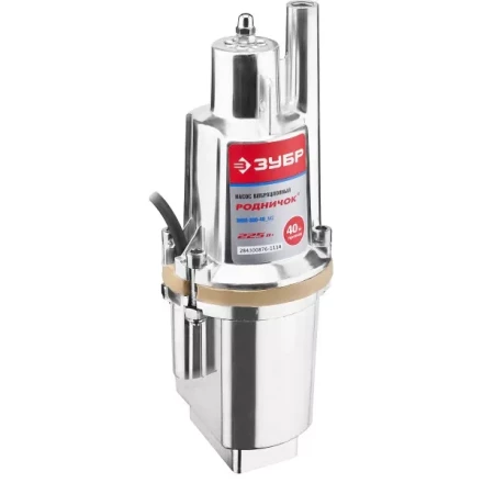 Насос ЗУБР &quot;Родничок&quot; вибрационный, погружной, для чистой воды, 18 л/мин, напор 60м, шнур 40м, 225Вт ЗНВП-300-40_М2_Х купить в Тюмени