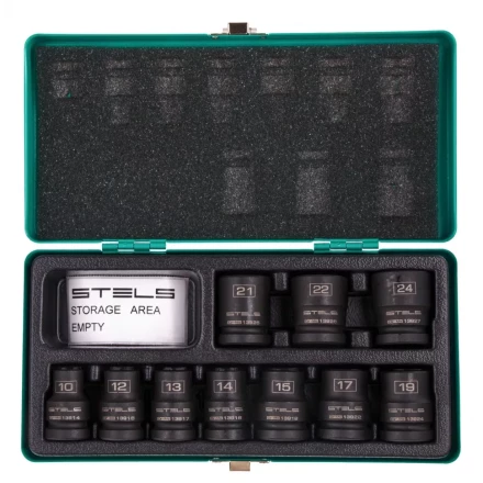 Набор шестигранных ударных торцевых головок 1/2 10-24 мм 10 шт Stels 13997 купить в Тюмени