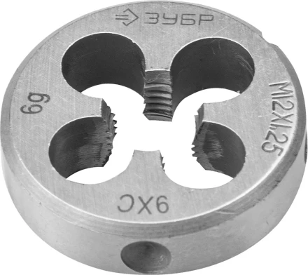 Плашка ЗУБР &quot;МАСТЕР&quot; круглая ручная для нарезания метрической резьбы, мелкий шаг, М12 x 1,25 4-28022-12-1.25 купить в Тюмени