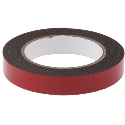 Лента клейкая на вспененной основе двусторонняя черная усиленная 19 мм х 5 метров MATRIX 89084 купить в Тюмени