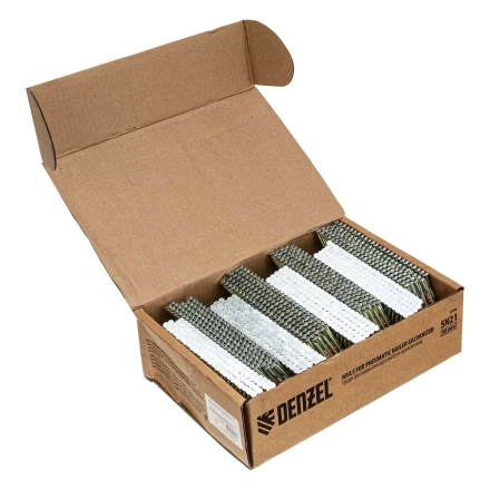 Гвозди для пнев. нейлера (оцинк.), длина - 90 мм, диам. - 3,05 мм, 2000 шт. Denzel 57690 купить в Тюмени