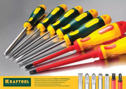 Отвертка KRAFTOOL, Cr-Mo-V закалённый стержень, двухкомпонентная противоскользящ рукоятка, PH 2x100мм 25008-2-100 купить в Тюмени