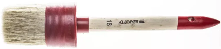 Кисть круглая STAYER "MASTER", светлая натурал. щетина, пластм. корпус, деревян. ручка, №18 x60мм 0141-60 купить в Тюмени