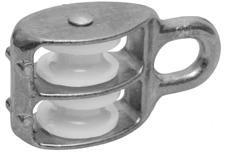 Блок ЗУБР двойной, оцинкованный, нейлоновый шкив, 9x40мм, 1 шт 4-304596-40 купить в Тюмени