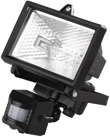 Прожектор галогеновый СВЕТОЗАР с датчиком движения, с дугой крепления под установку, цвет черный, 150Вт SV-57111-B купить в Тюмени