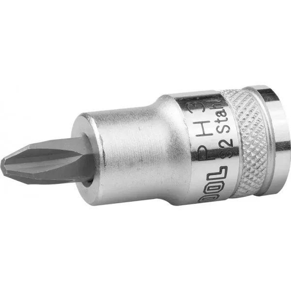 Торцовая бита-головка KRAFTOOL "INDUSTRIE QUALITAT", материал S2, PHILLIPS, сатинированная, 1/2", PH3 27901-3_z01 купить в Тюмени