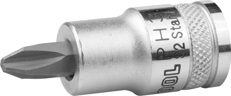 Торцовая бита-головка KRAFTOOL "INDUSTRIE QUALITAT", материал S2, PHILLIPS, сатинированная, 1/2", PH3 27901-3_z01 купить в Тюмени