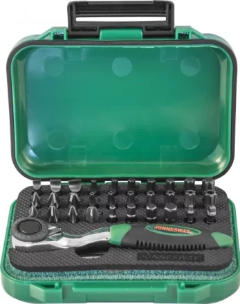 Набор вставок-бит трещеточная  рукоятка мини 1/4DR 32предмета Jonnesway RD01032S 49303 купить в Тюмени