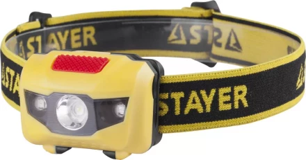 Фонарь STAYER &quot;MASTER&quot; налобный светодиодный, 1Вт(80Лм)+2LED, 4 режима, 3ААА 56568 купить в Тюмени