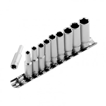 Набор удлиненных торцевых головок 1/4 шестигранные CrV 10 шт 4-13 мм Stels 13605 купить в Тюмени