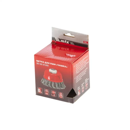 Щетка для УШМ 65 мм М14 "чашка" крученая проволока 0,8 мм MTX 74621 купить в Тюмени