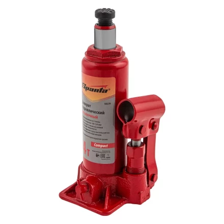 Домкрат гидравлический бутылочный, 4 т, h подъема 180–320 мм Sparta Compact 50339 купить в Тюмени
