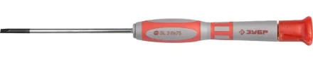 Отвертка ЗУБР &quot;МАСТЕР&quot; для точных работ, Cr-V, SL 3,0x75мм 25631-3.0-075 купить в Тюмени