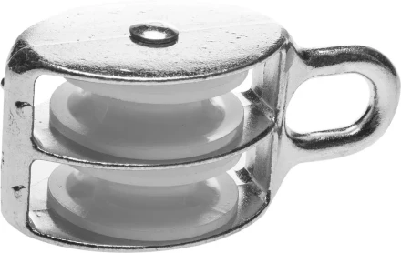 Блок ЗУБР двойной, оцинкованный, нейлоновый шкив, 9x40мм, 3 шт 4-304595-40 купить в Тюмени