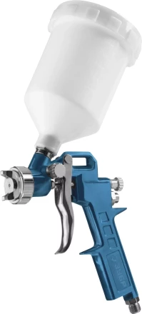 Пистолет ЗУБР &quot;ЭКСПЕРТ&quot; краскораспылительный, с верхним бачком 600мл, расход воздуха 120л/мин, 1,3мм 06455 купить в Тюмени