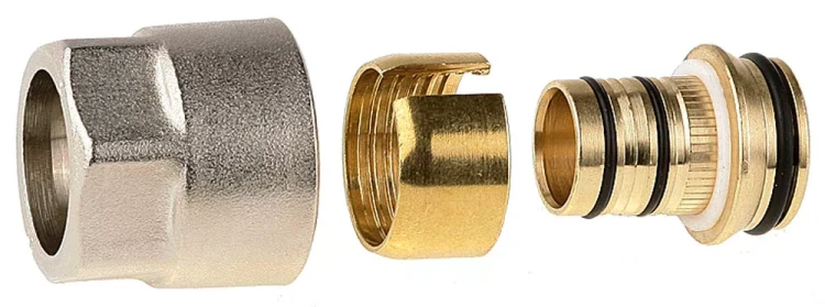 Соединитель GENERAL FITTINGS для металлопластиковых труб, евроконус, никелированная латунь, 3/4" / 20 мм x 2,0 мм 51047-3/4-20 купить в Тюмени