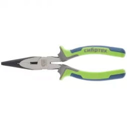 Длинногубцы прямые,180 мм фосфатирование трехкомпонентные рукоятки СИБРТЕХ 17156