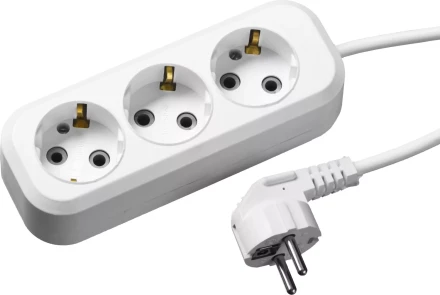 Удлинитель СИБИН электрический, ПВС сечение 0,75кв мм, 3 гнезда, макс мощн 2200Вт, 5м, заземление 55034-5 купить в Тюмени