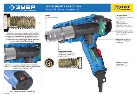 Фен технический ФТ-П1800 серия ПРОФЕССИОНАЛ купить в Тюмени