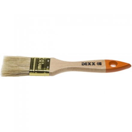 Кисть флейцевая DEXX, деревянная ручка, натуральная щетина, индивидуальная упаковка, 38мм 0100-038_z02 купить в Тюмени