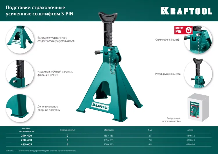 Подставка страховочная KRAFTOOL 43465-6 купить в Тюмени