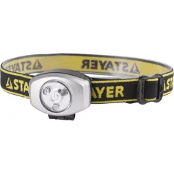 Фонарь STAYER "STANDARD" налобный светодиодный, 3ULTRA LED, 2CR2032 56580