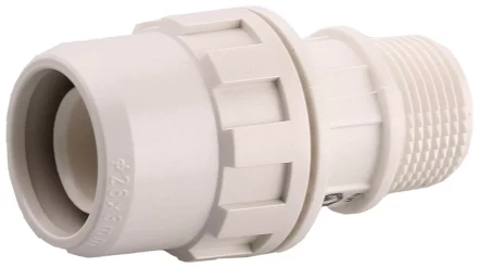 Муфта ЗУБР &quot;ШиреФит&quot; соединительная, &quot;штуцер с гайкой - внешняя резьба&quot;, 20мм-1/2&quot; 51461-20-1/2 купить в Тюмени