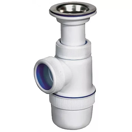 Сифон ЗУБР &quot;ЭКСПЕРТ&quot; колбовый для моек и раковин, выпуск - нержавеющая чашка 51813 купить в Тюмени