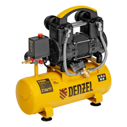 Компрессор безмасл. малошумный DLP-950/10, 950Вт,10 л, 2850 об/мин, 170 л/мин// Denzel 58141 купить в Тюмени