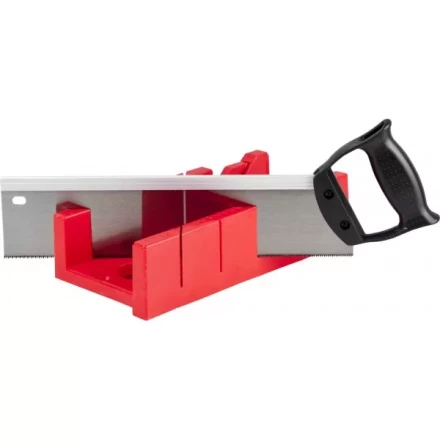 Набор ЗУБР &quot;МАСТЕР&quot;: Стусло пластмассовое + ножовка с пластиковой рукояткой с усиленным обушком, стусло MIDI-PLUS, 2,5&quot;, ножовка 295мм 15391-30 купить в Тюмени